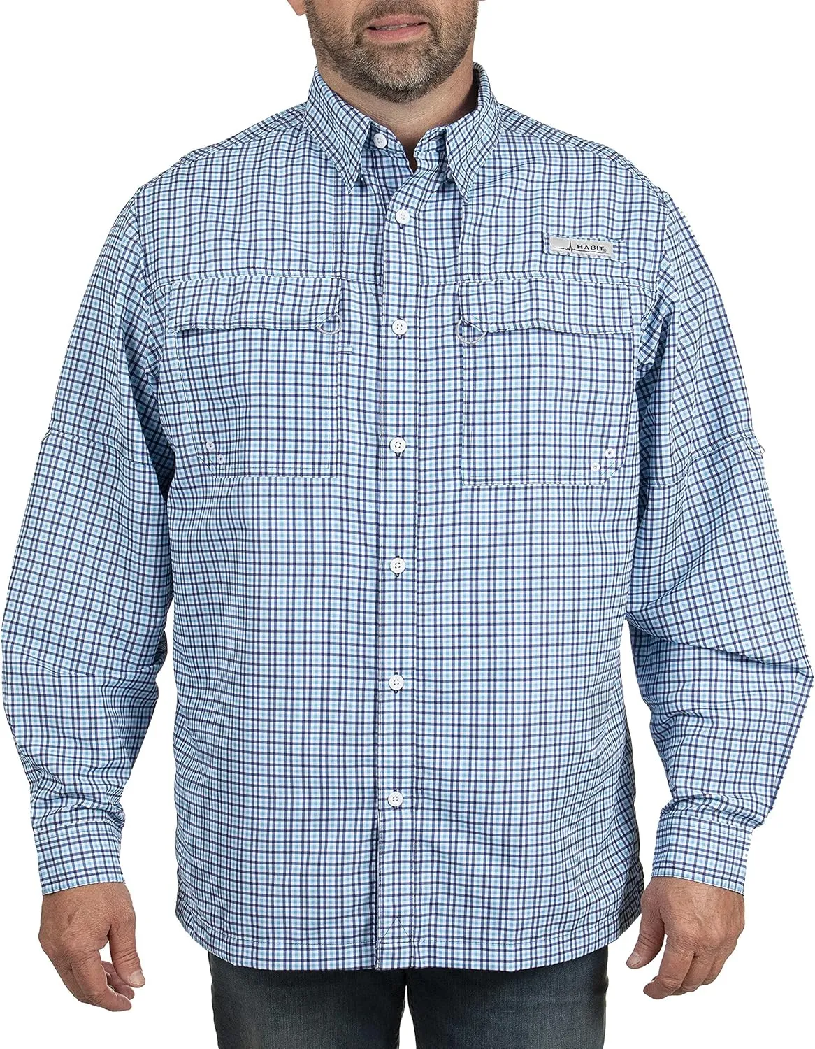 HABIT Men’s Skirr River Long Sleeve River Guide Fishing Shirt