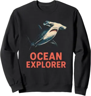 Hammerhead Shark Ocean Explorer Surf's Up Men's Beach Sweatshirt