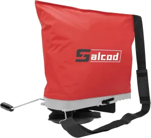 Handheld Seed Spreader with 25lb Bag, Multiple Spread Options, Fit for Spreading Grass Seeds and Fertilizers, Red