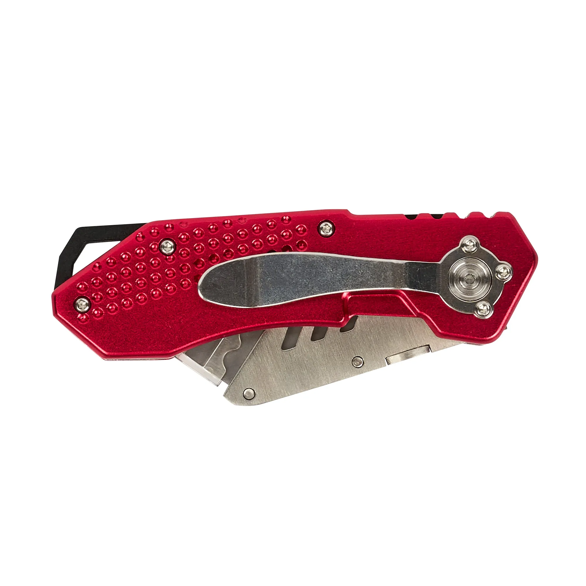 Handy Tek Red Folding Utility Knife - Quick Change, Lock Back, Heavy Duty - 6 3/4" - 6 count box