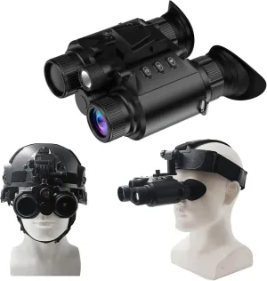 Head-Mounted Night Vision Goggles - 48MP 4K UHD, 1.44" TFT Display, 5X Optical Zoom, 600M IR Range, 850nm Spotlight, Built-in Mic/Speaker, EPP Case, 64GB Card, Tactical Hands-Free Design