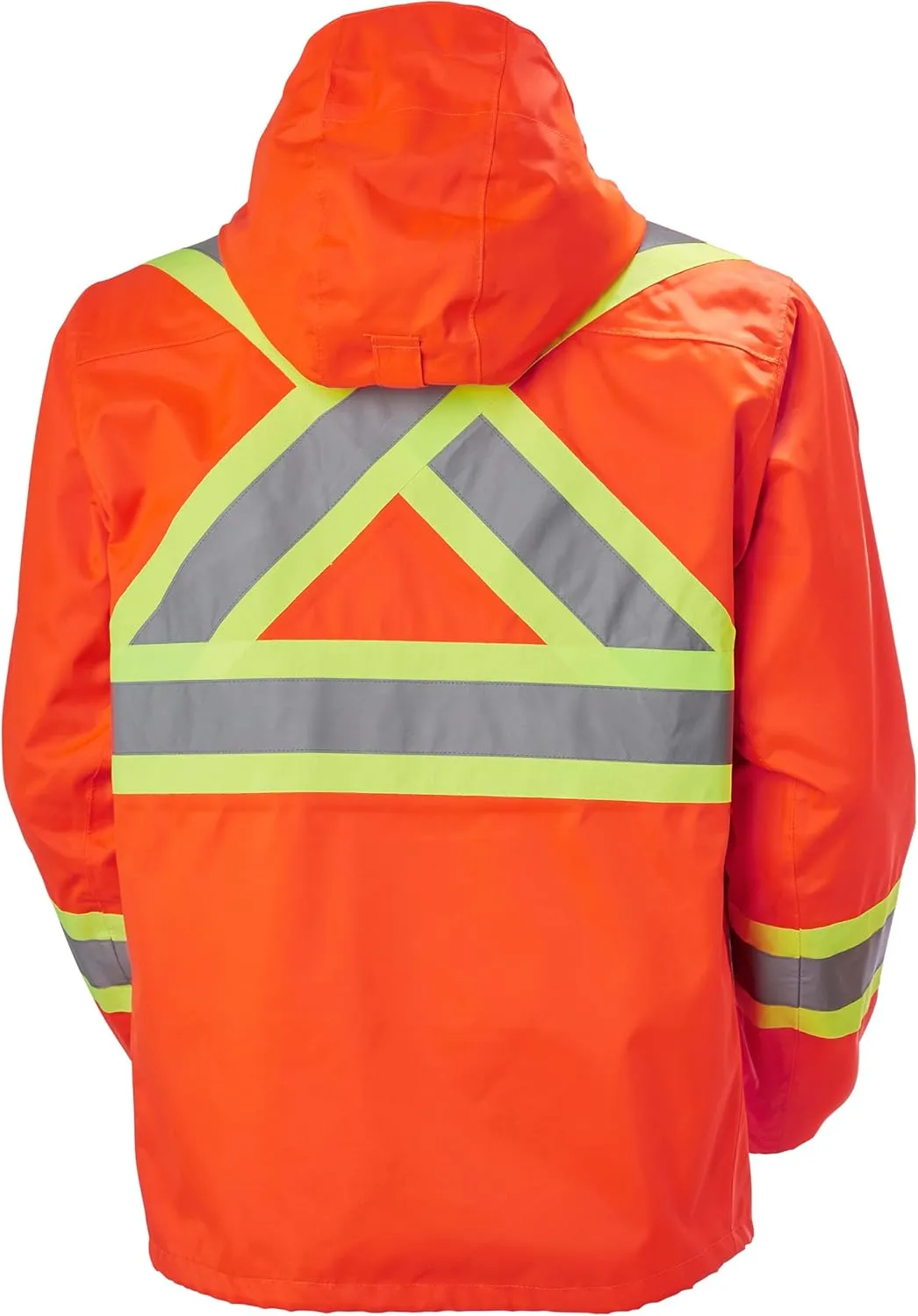 Helly-Hansen Alta Waterproof High Visibility Shell Jackets for Men with Detachable Hood and Napoleon Pocket; Class 3