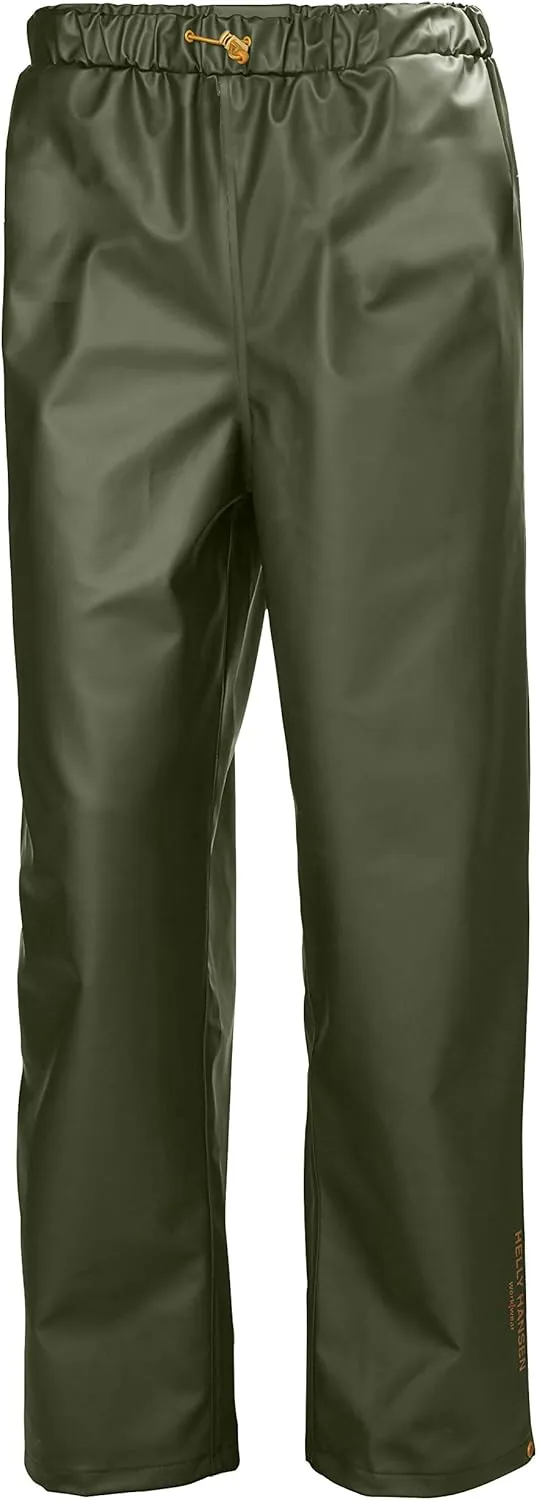Helly-Hansen Workwear Gale Waterproof Men's Rain Pants with Adjustable, Elastic Waist and Bottom Leg with Snap Buttons