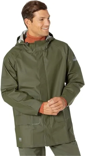 Helly-Hansen Workwear Mandal Adjustable Waterproof Jackets for Men - Comfortable PVC-Coated Protective Rain Coat for Men