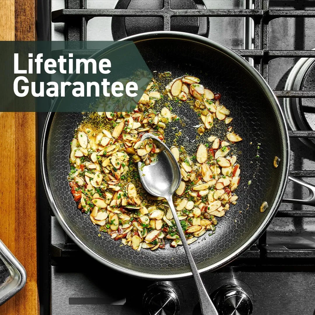 HexClad Hybrid Nonstick 8-Inch Frying Pan, Stay-Cool Handle, Dishwasher-Friendly, Oven-Safe Up to 900°F, Induction-Ready, Compatible with All Cooktops