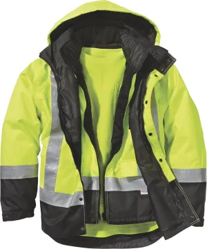 Hi-Vis 4-in-1 Parka - Lime, Class 3 (L)