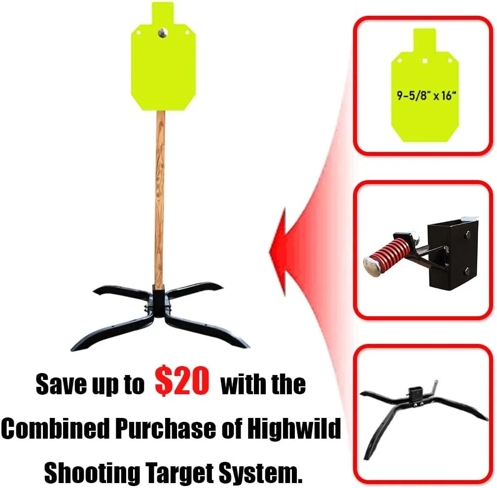 Highwild Target Stand System - AR500 Steel Target with 2x4 Mount Kit
