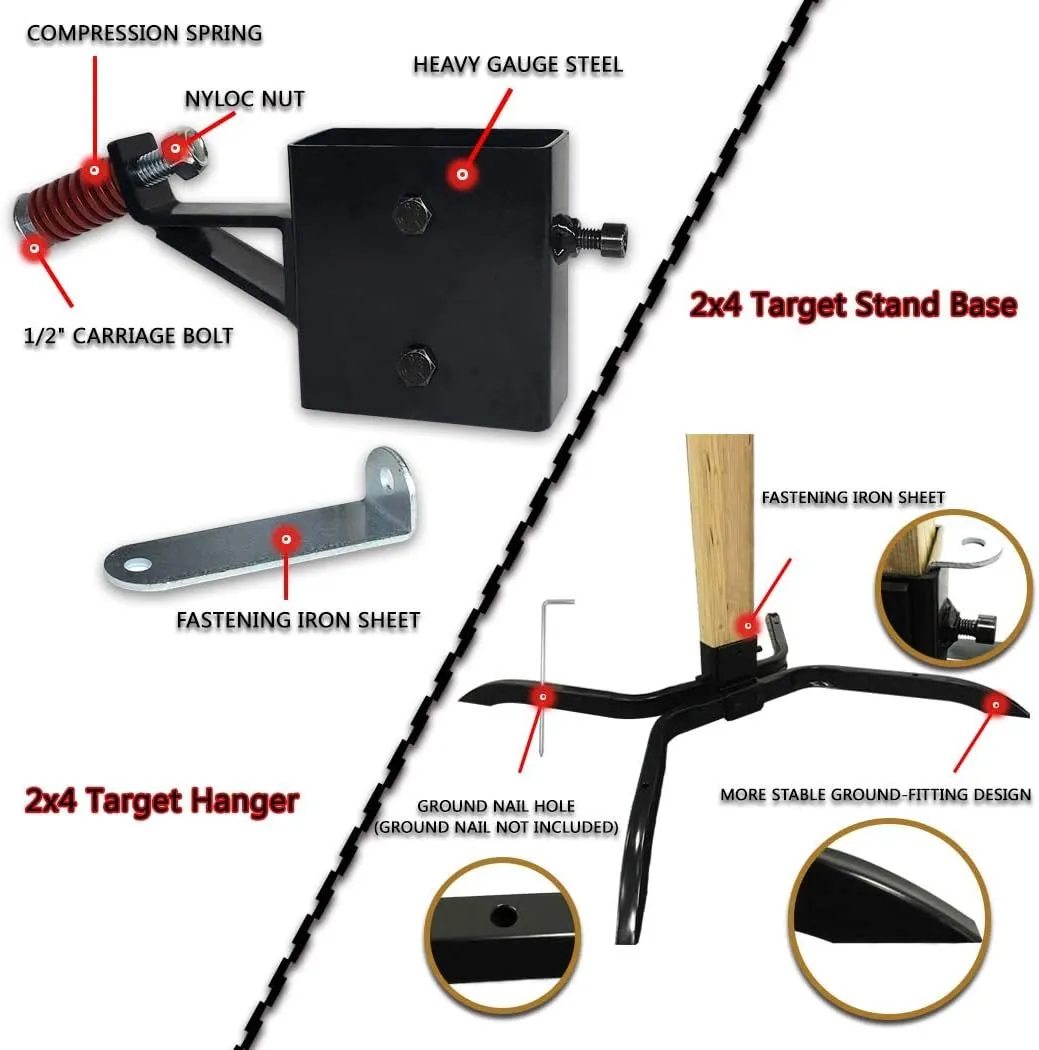 Highwild Target Stand System - AR500 Steel Target with 2x4 Mount Kit