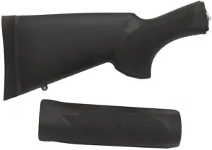 Hogue OverMolded Shotgun Stock & Forend Kit - Fits Remington 870 (12 Gauge) - 12" L.O.P., Black - 08732