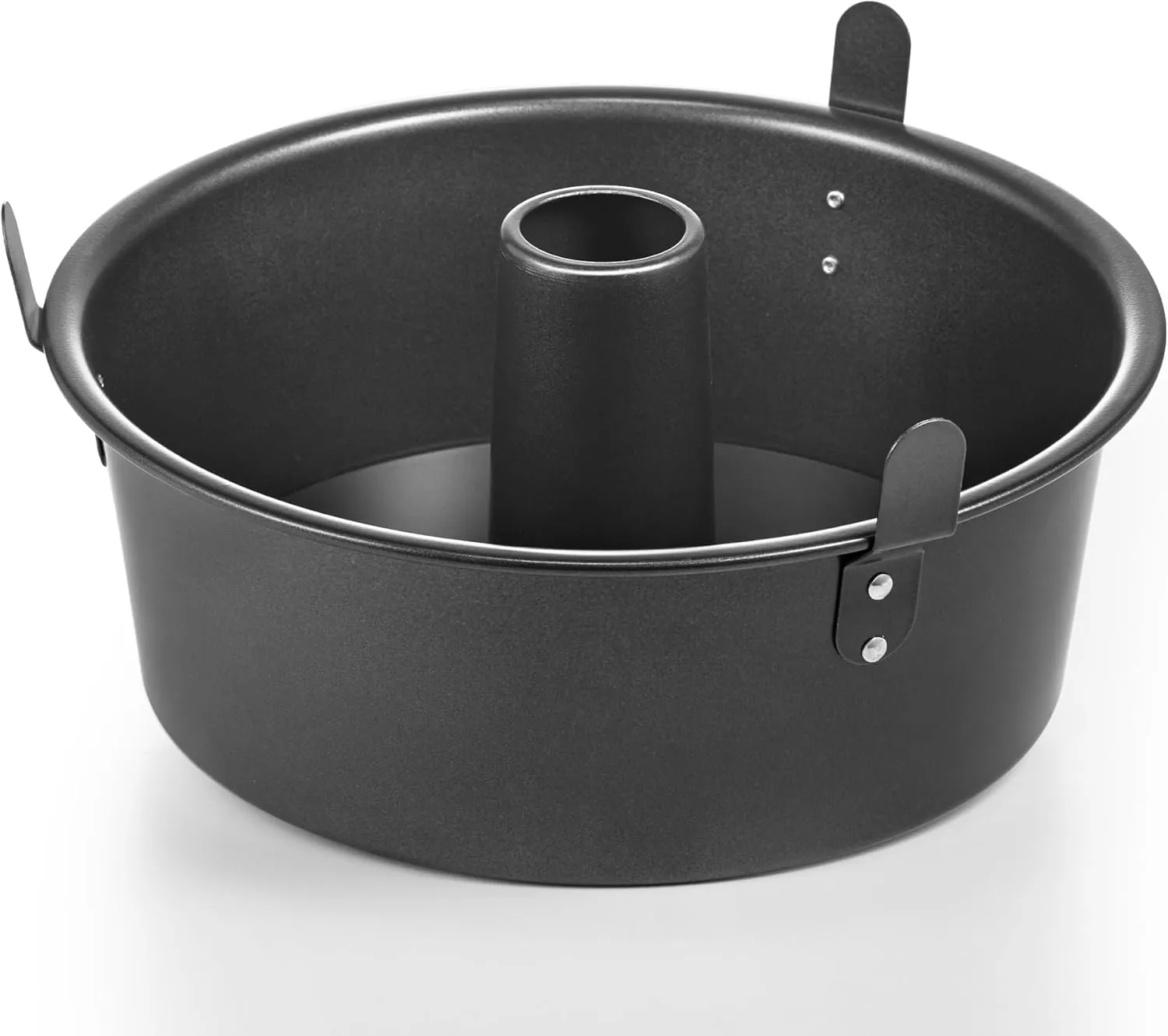 HONGBAKE Angel Food Cake Pan with Removable Bottom, 10 Inch Tube Pan, Nonstick Pound Cake Pans for Baking, Chiffon Cake Mold, 16-Cup, Heavy Duty - Dark Grey