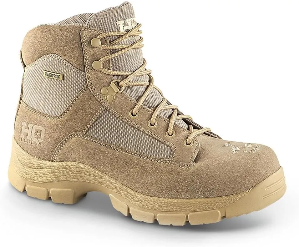 HQ ISSUE Men’s 6” Desert Tactical Boots Waterproof Military Combat Hiking Shoes