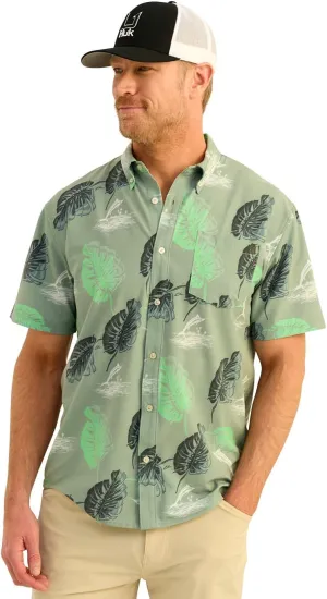 HUK Men's A1a Woven, Performance Long Sleeve Button
