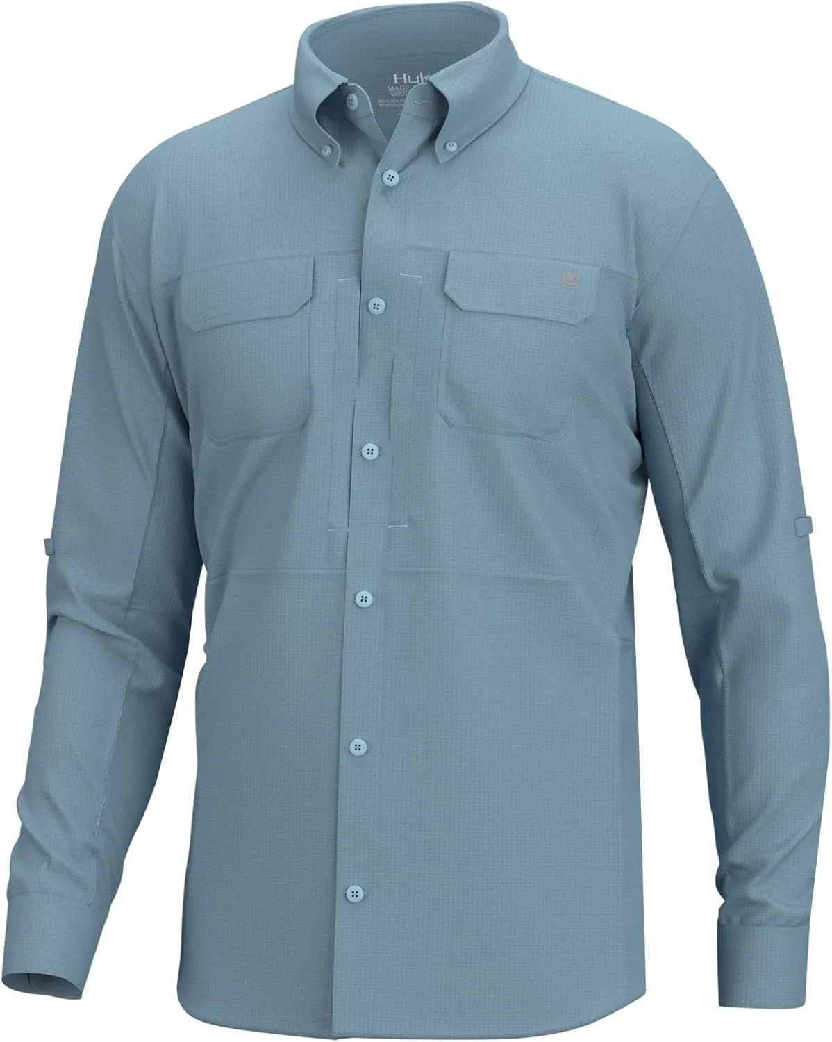 HUK Men's A1a Woven, Performance Long Sleeve Button
