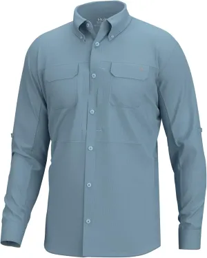 HUK Men's A1a Woven, Performance Long Sleeve Button