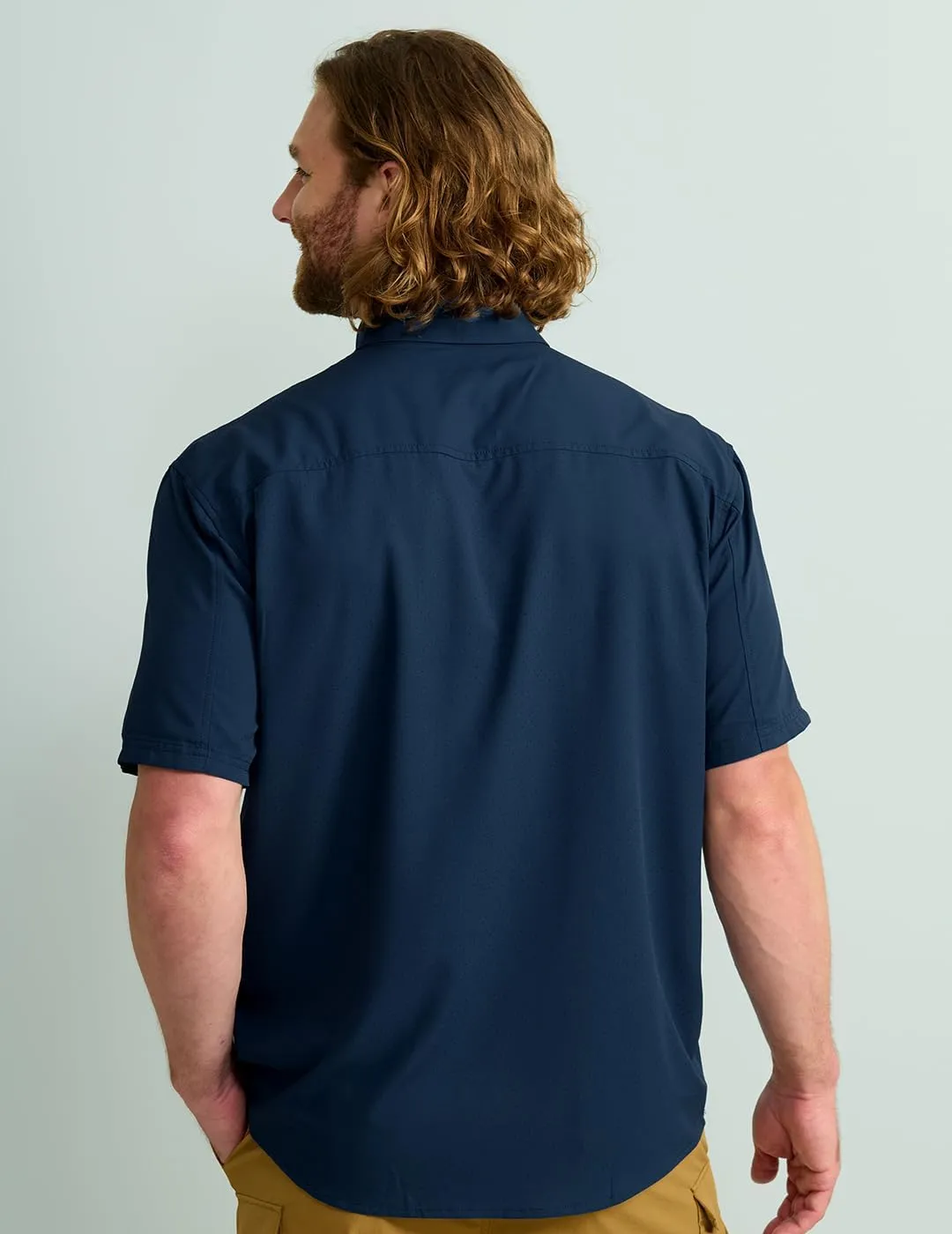 HUK Tide Point Solid Short Sleeve Shirt, Button Down for Men