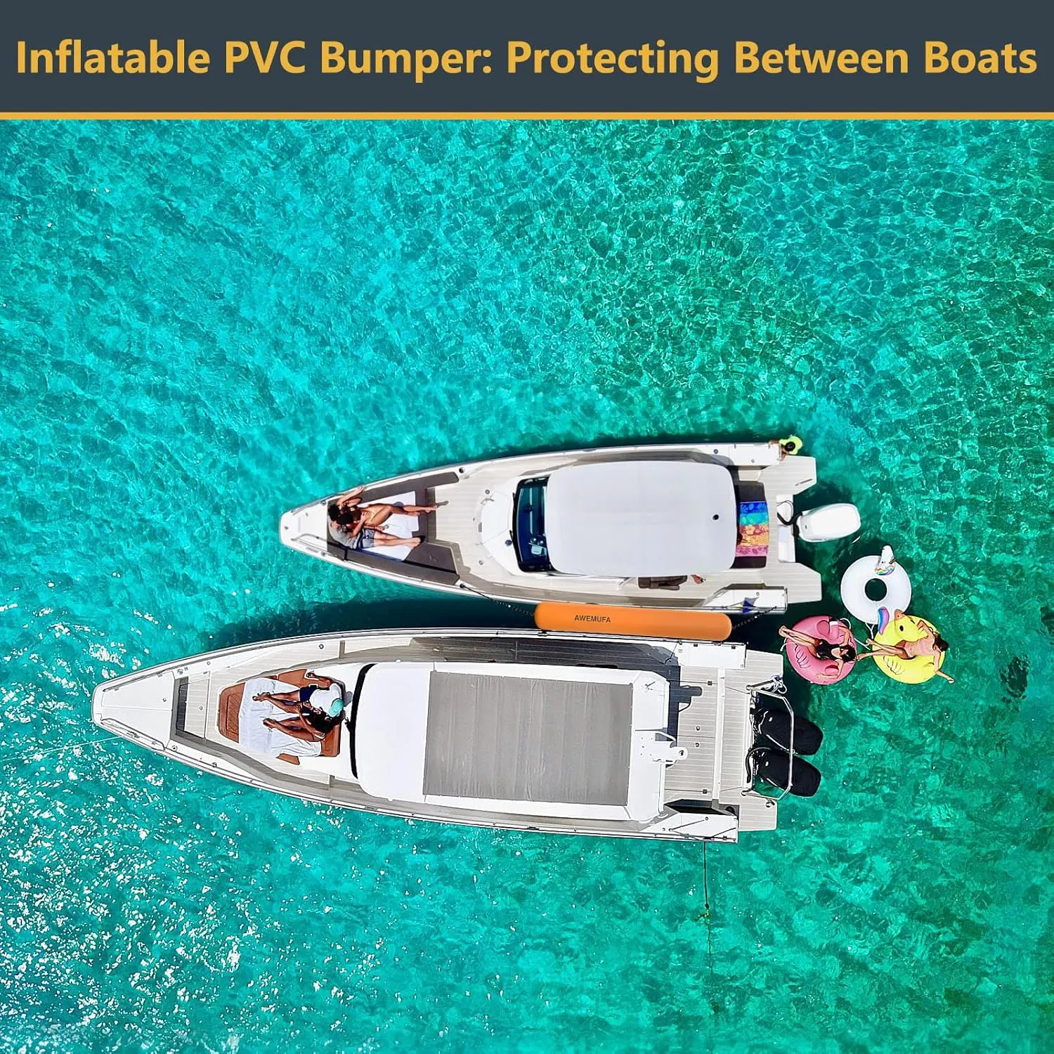 Inflatable Boat Fender for Docking Heavy Duty, Large Boat Bumper for Docking with 110-120V Electric Air Pump, Inflatable Dock Bumper for Pontoon Boat, Fishing Boat, Small Yacht
