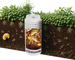 Inground Worm Farm Compost Bin Kit Recycling Kitchen Food Waste to Raised Garden Beds Outdoor with Holes&Lids in Bed&Home