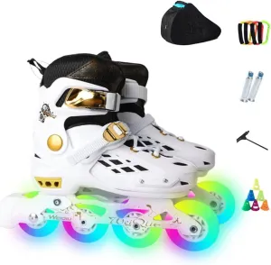 Inline Roller-Adjustable Professional Fancy Skate Skates for Kids and Adults Outdoor Roller Blades with Full Light Up Wheels for Club Boys and Girls with Storage Bag