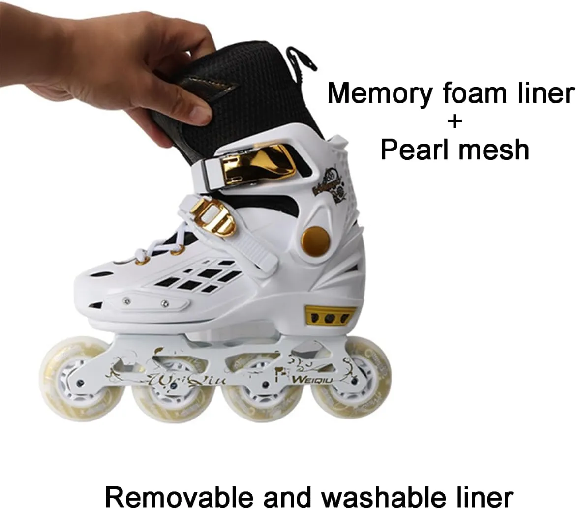 Inline Roller-Adjustable Professional Fancy Skate Skates for Kids and Adults Outdoor Roller Blades with Full Light Up Wheels for Club Boys and Girls with Storage Bag