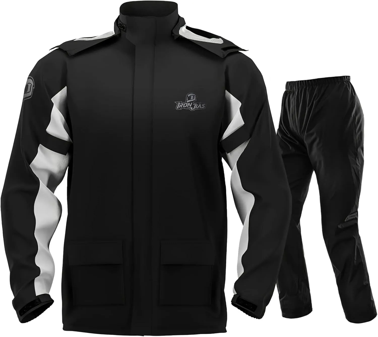 IRON JIA'S Rain Suit, Motorcycle Rain Gear for Men & Women, Waterproof Jacket and Pants, Breathable Reflective Raincoat for Fishing, Golf