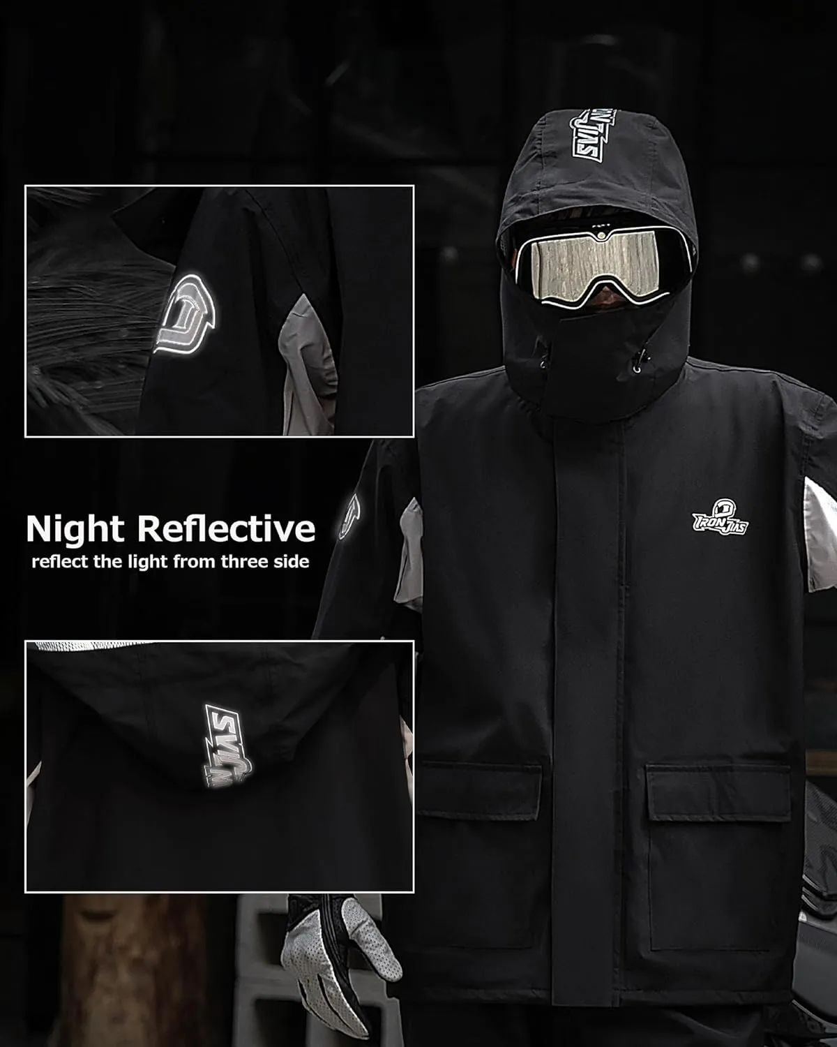 IRON JIA'S Rain Suit, Motorcycle Rain Gear for Men & Women, Waterproof Jacket and Pants, Breathable Reflective Raincoat for Fishing, Golf