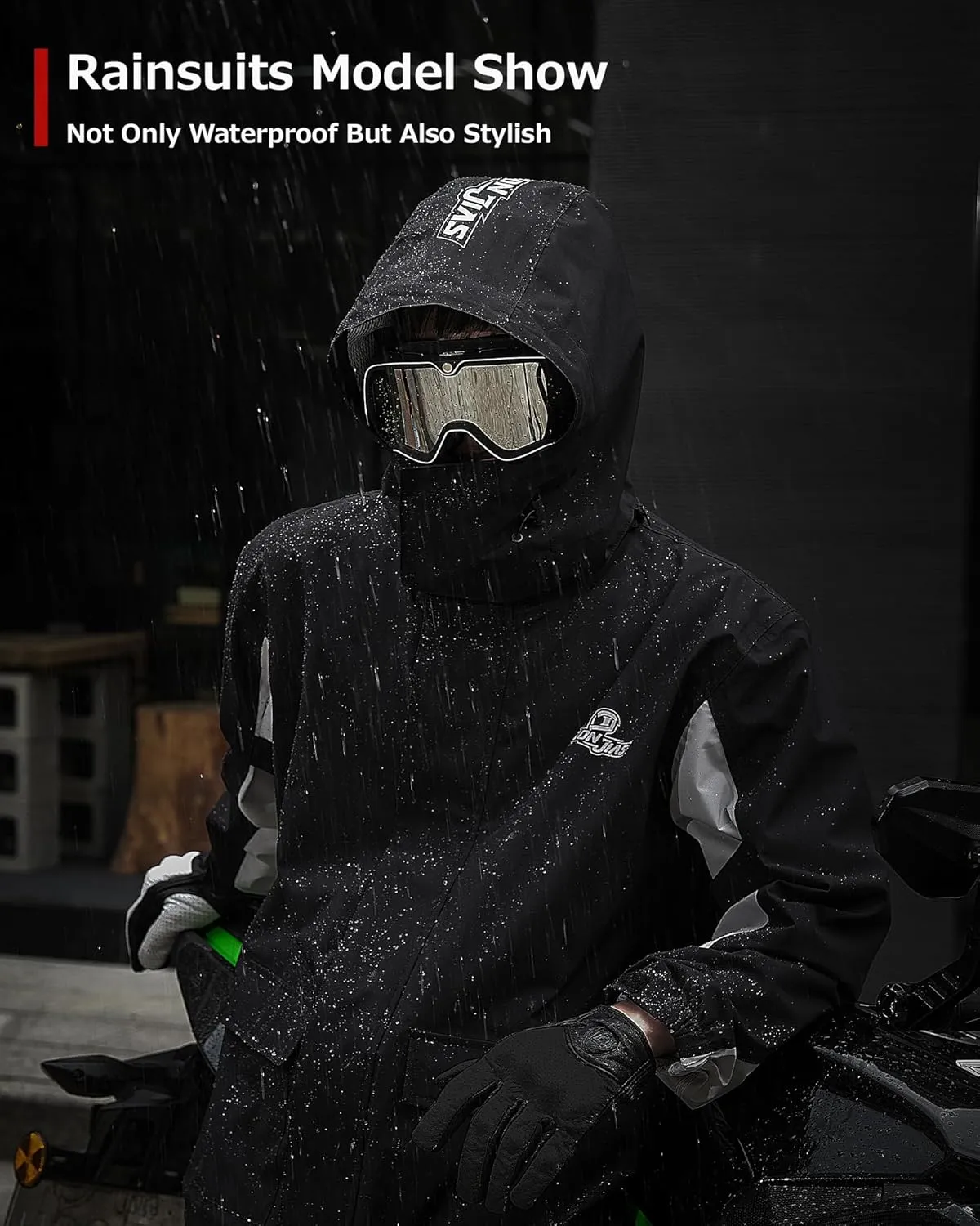 IRON JIA'S Rain Suit, Motorcycle Rain Gear for Men & Women, Waterproof Jacket and Pants, Breathable Reflective Raincoat for Fishing, Golf