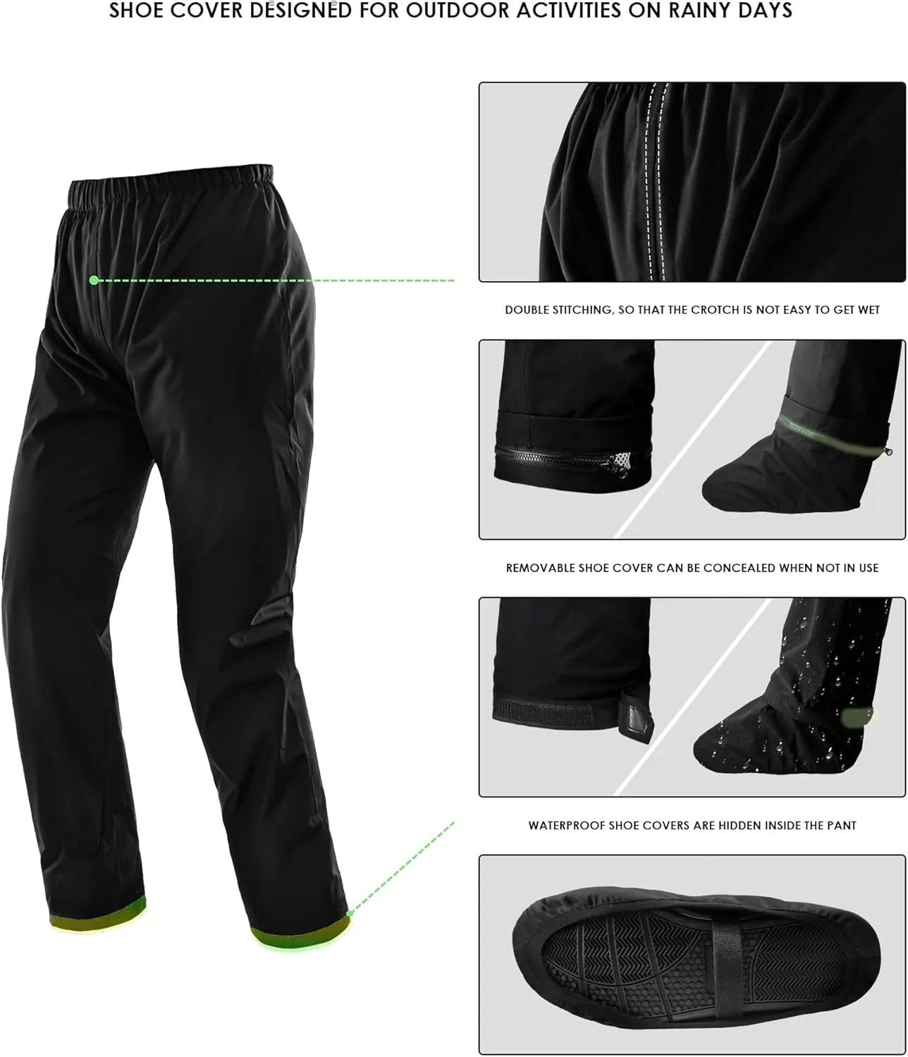 IRON JIA'S Rain Suit, Motorcycle Rain Gear for Men & Women, Waterproof Jacket and Pants, Breathable Reflective Raincoat for Fishing, Golf