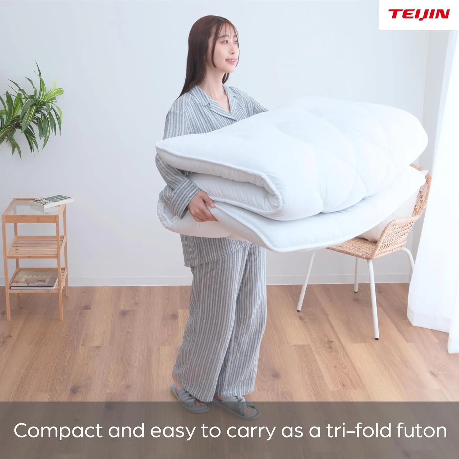 Japanese Futon Mattress, 100% Polyester, Foldable & Portable Floor Lounger Bed, Roll Up Sleeping Pad, Shikibuton (Twin, Extremely Thick)