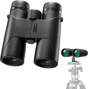 K&F Concept 10x42 Compact Binoculars for Kids and Adults, IP66 Waterproof with Tripod Converter, BAK4 Prism, FMC Lens, Cleaning Cloth for Bird Watching Hunting Travel Camping Stargazing