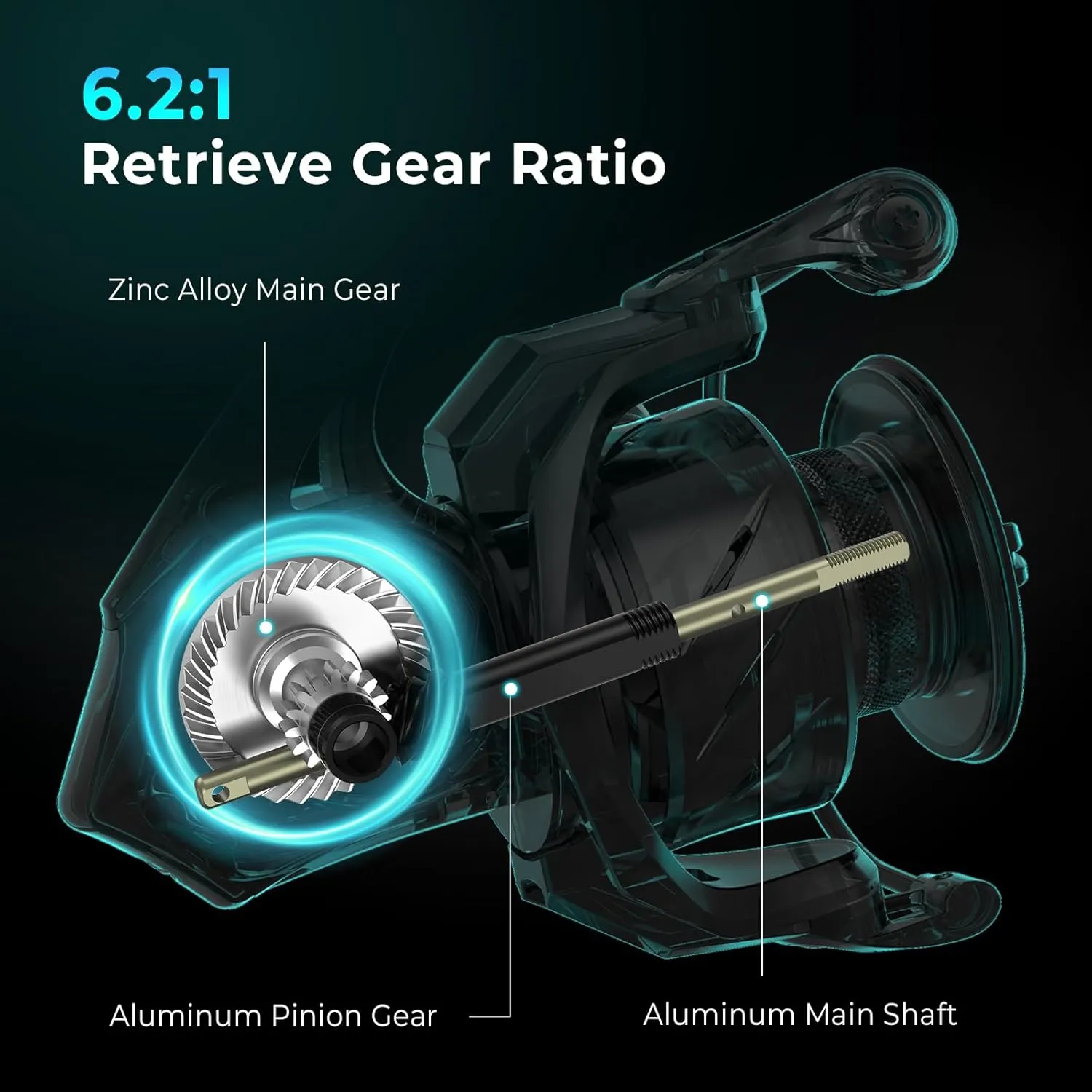 KastKing Verus Spinning Fishing Reel, Ultra Lightweight 6.8oz Spinning Reel, Aerodynamic Reel Rotor, 6.2:1 Gear Ratio, Up to 22lbs Max Drag, EVA/3A Cork Handle Knobs