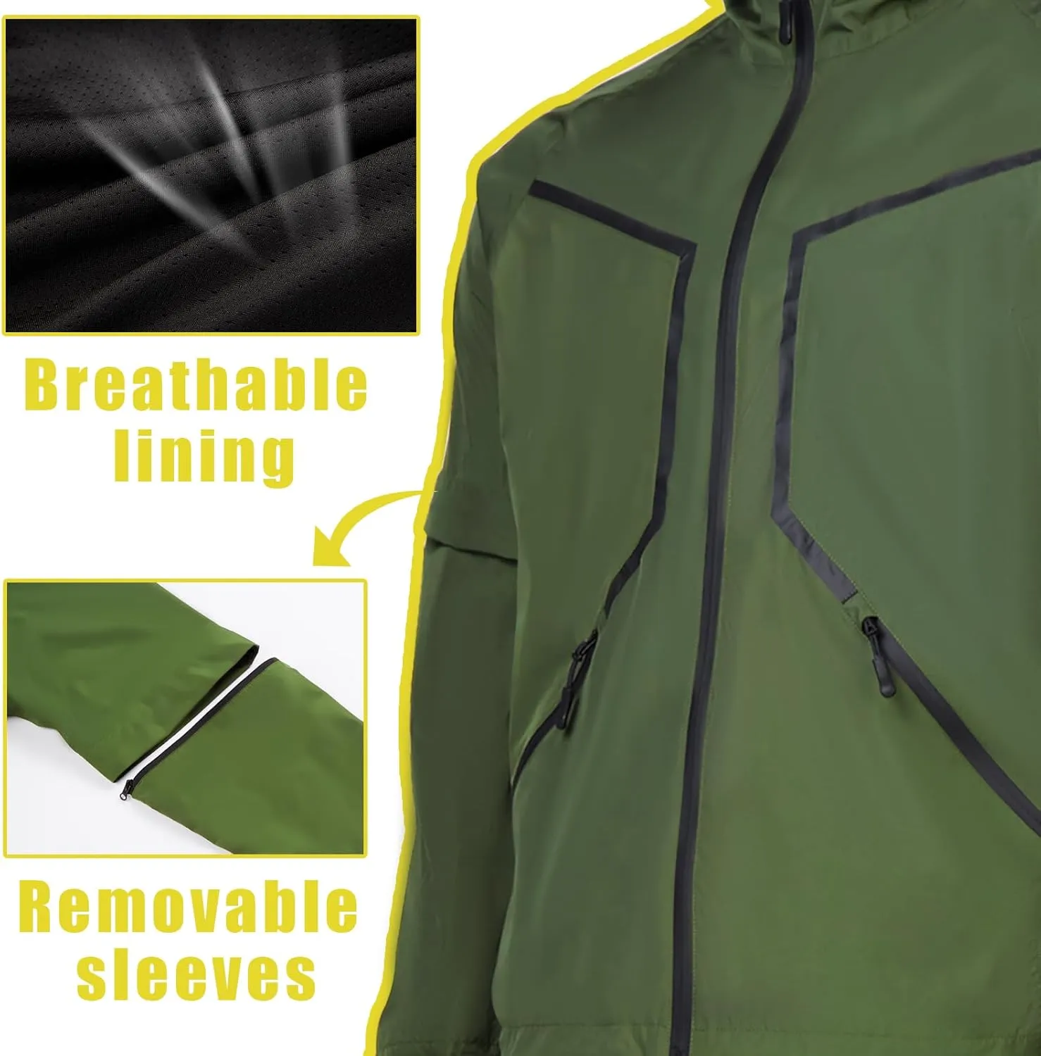 K.E.J. Golf Rain Jacket - Waterproof Rain Suits for Men - Performance Golf Rain Gear