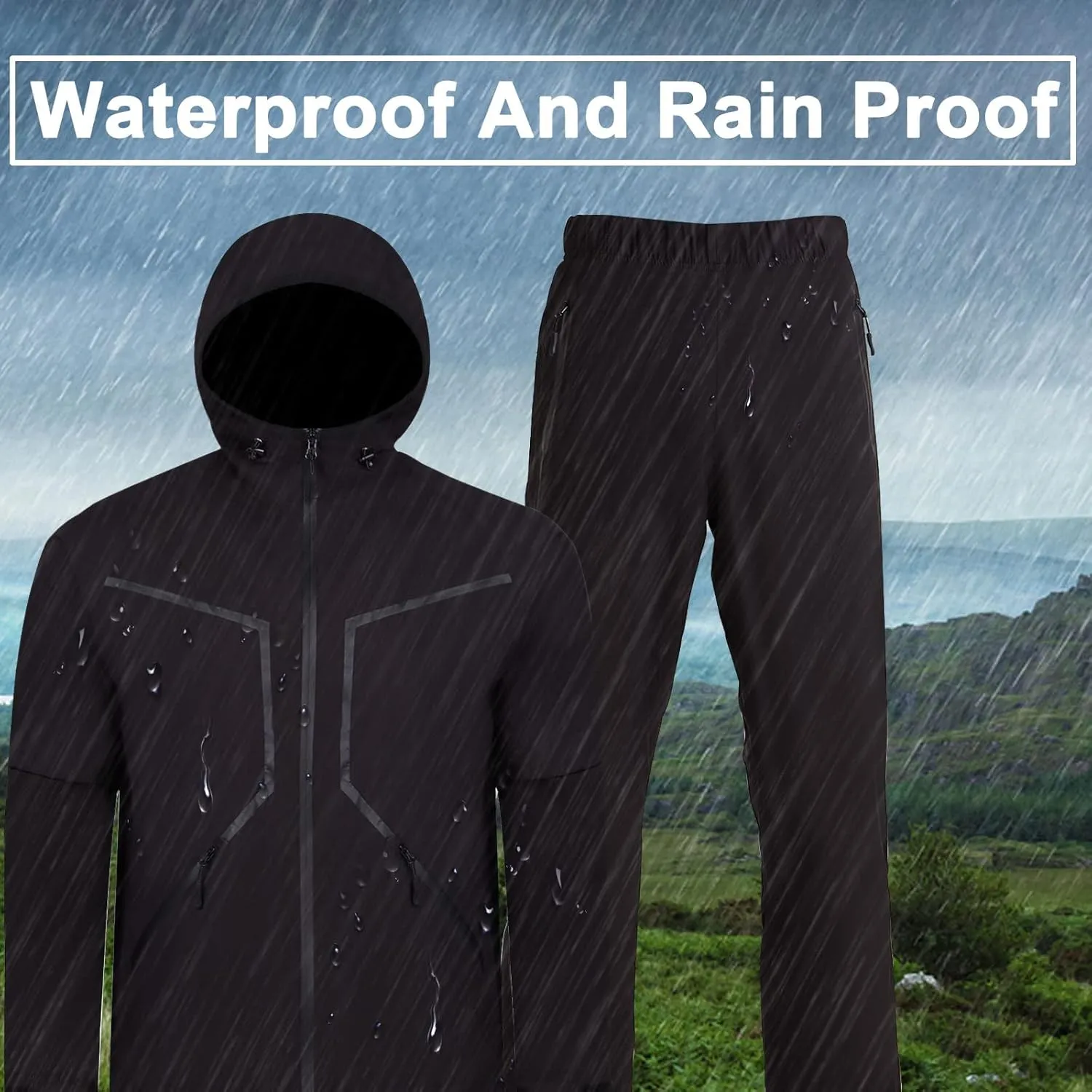 K.E.J. Golf Rain Jacket - Waterproof Rain Suits for Men - Performance Golf Rain Gear
