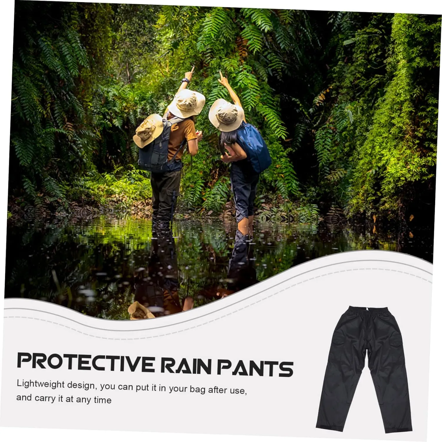 KESYOO Double Pants with Pocket Wear Resistant Rainproof Pants for Outdoor Activities Lightweight and Durable Hiking Gear