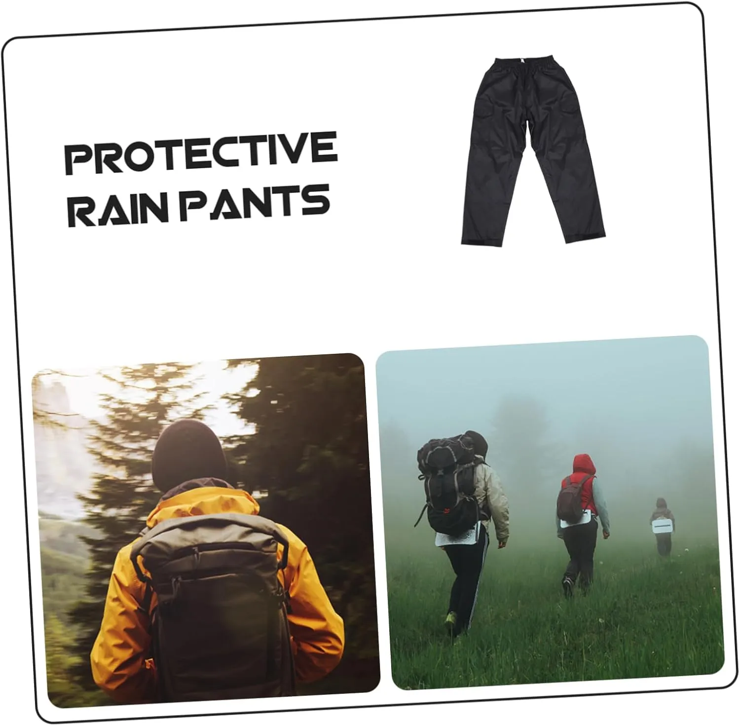 KESYOO Double Pants with Pocket Wear Resistant Rainproof Pants for Outdoor Activities Lightweight and Durable Hiking Gear