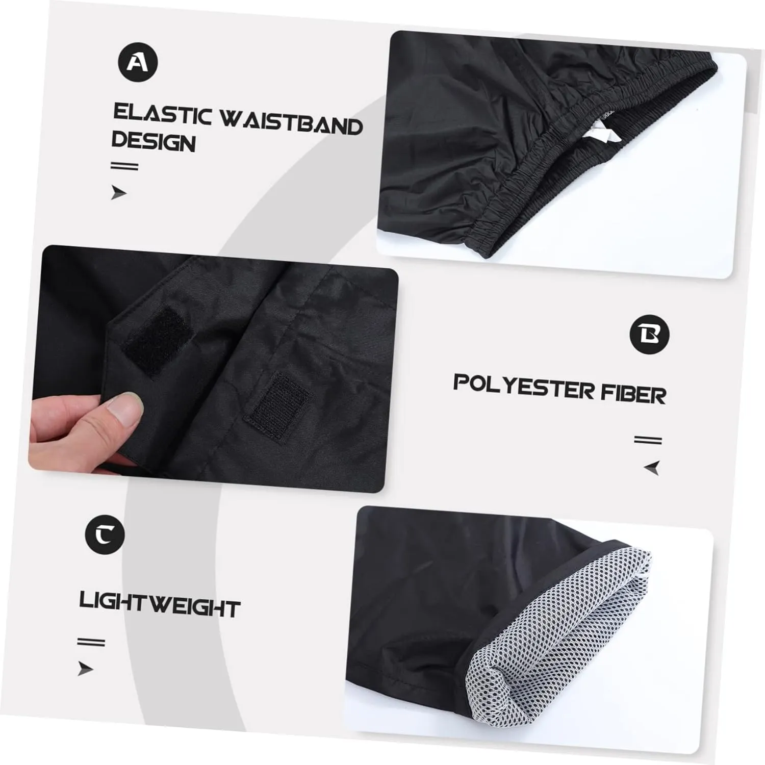 KESYOO Double Pants with Pocket Wear Resistant Rainproof Pants for Outdoor Activities Lightweight and Durable Hiking Gear