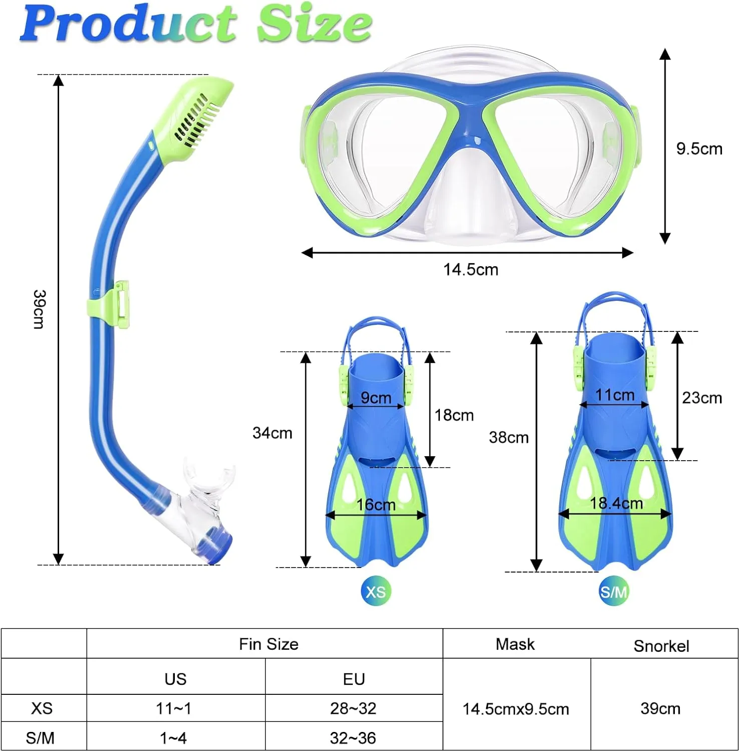 Kids Mask Fins Snorkel Set, Dry Top Snorkeling Gear for Kids Youth Boys Girls Junior Age 5-15 Tempered Glass Snorkel Mask Set Panoramic View Snorkeling Packages