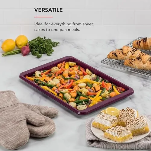 KitchenAid 10x15in Nonstick Aluminized Steel Baking Sheet, Beetroot
