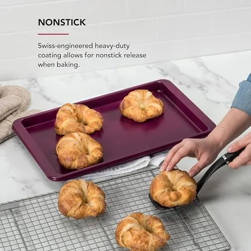 KitchenAid 10x15in Nonstick Aluminized Steel Baking Sheet, Beetroot