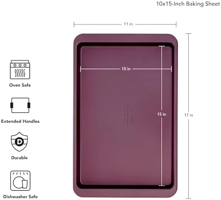 KitchenAid 10x15in Nonstick Aluminized Steel Baking Sheet, Beetroot