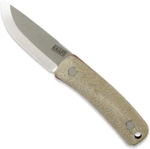 Knafs - Lulu Fixed Blade Knife for Camping and Hunting with Sheath - Micarta and Red G10 Handle - Stonewash CPM MagnaCut Blade