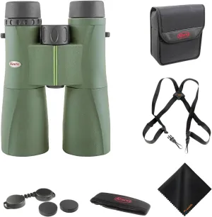 Kowa SV II 12 x 50 Binoculars (Green) | Phase-Corrected Roof Prisms, Multi-Coated Optics for Bird Watching with Waith Binocular Harness Strap and Waith Microfiber Cleaning Cloth (Advance Bundle Set)