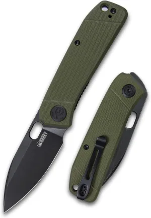 KUBEY Hyde KU2104B Pocket Knife for EDC, Small Folding Knife with 2.95-Inch 14C28N Sandvik Blade G10 Handle, Reversible Deep Pocket Clip Work for Men