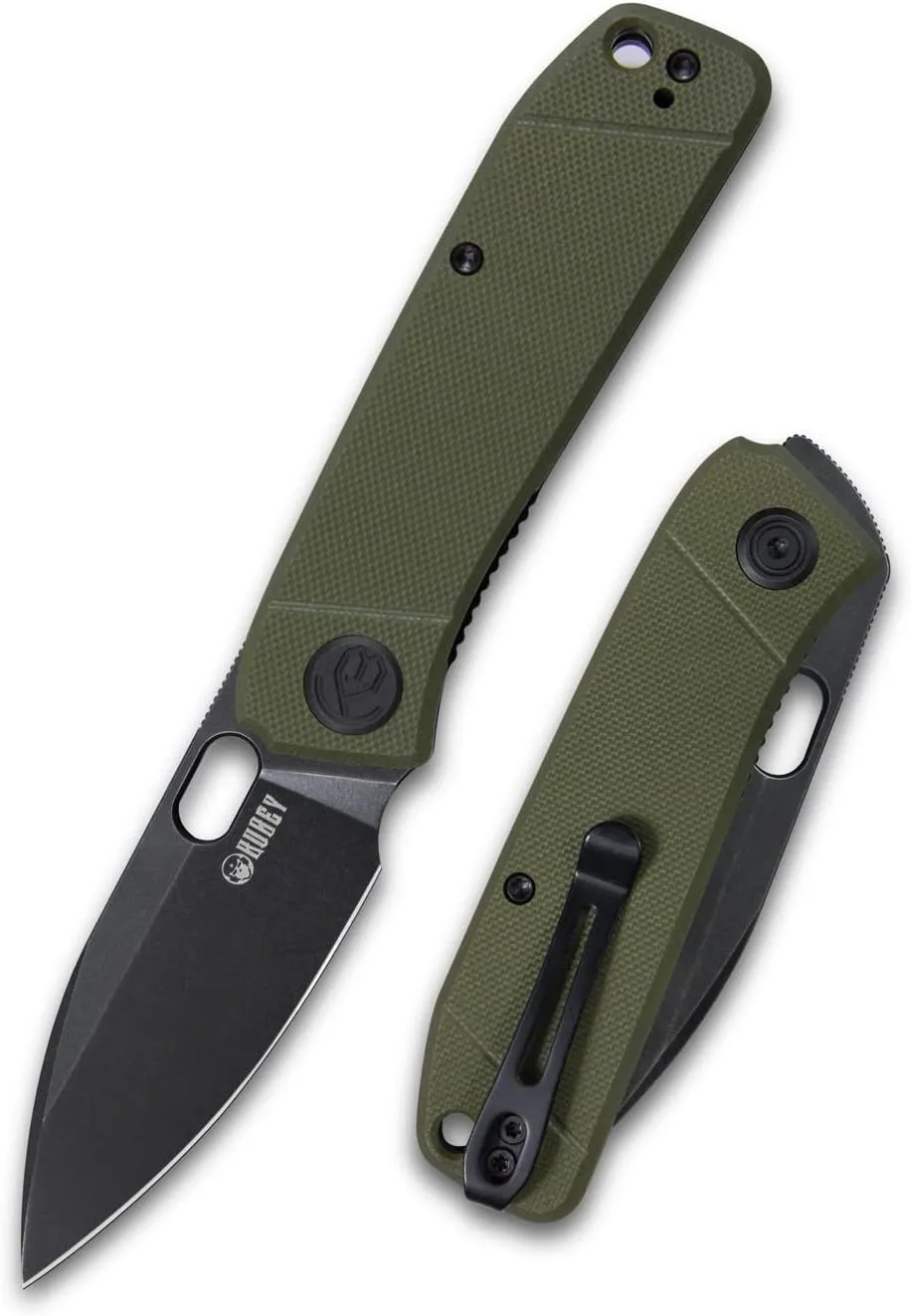 KUBEY Hyde KU2104B Pocket Knife for EDC, Small Folding Knife with 2.95-Inch 14C28N Sandvik Blade G10 Handle, Reversible Deep Pocket Clip Work for Men