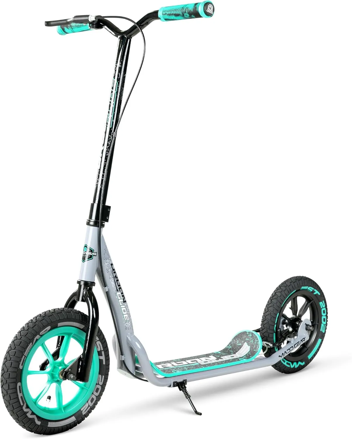 Large Kick Scooter for Adults, Teens & Kids 8-12 with Kickstand – 12" Air-Filled Tires, Wide Deck, Lightweight Steel Frame – Madd Gear Urban Glide