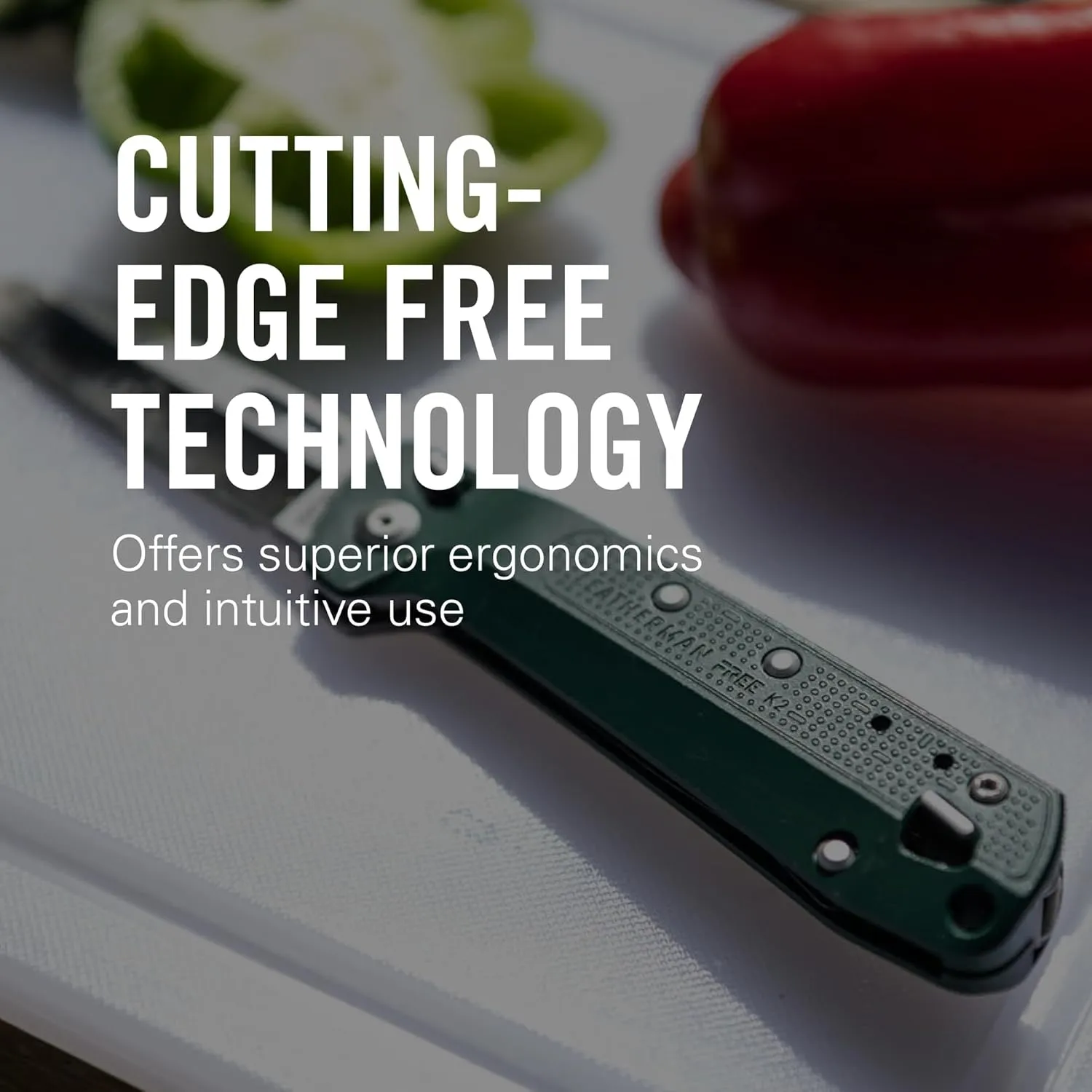 LEATHERMAN, FREE K2, Folding Pocketknife, 8-in-1 Multi-tool for Everyday Carry (EDC), Home & Outdoors, Made in USA, Evergreen