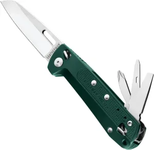 LEATHERMAN, FREE K2, Folding Pocketknife, 8-in-1 Multi-tool for Everyday Carry (EDC), Home & Outdoors, Made in USA, Evergreen
