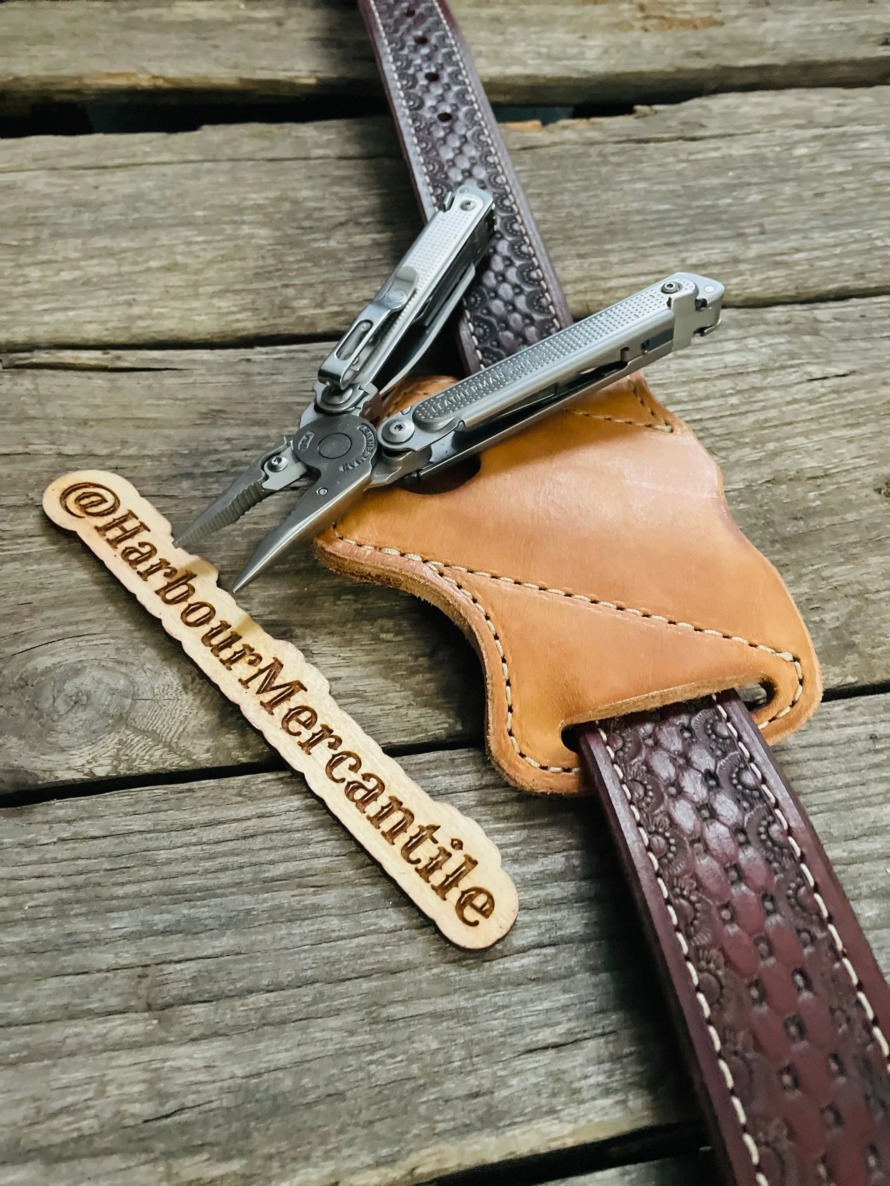 Leatherman sheath multi tool sheath Gerber sheath Leather Tool Organizer with slide up hole Made in USA