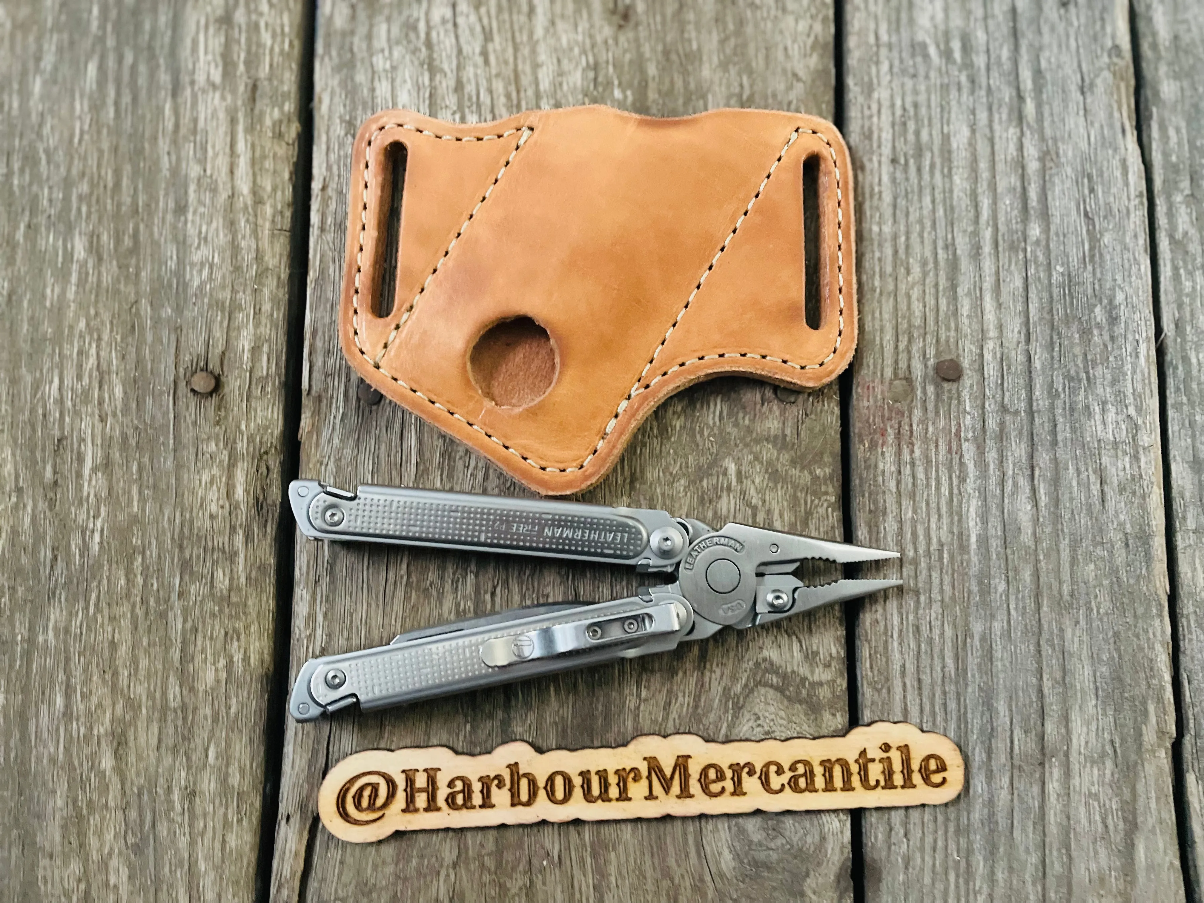 Leatherman sheath multi tool sheath Gerber sheath Leather Tool Organizer with slide up hole Made in USA