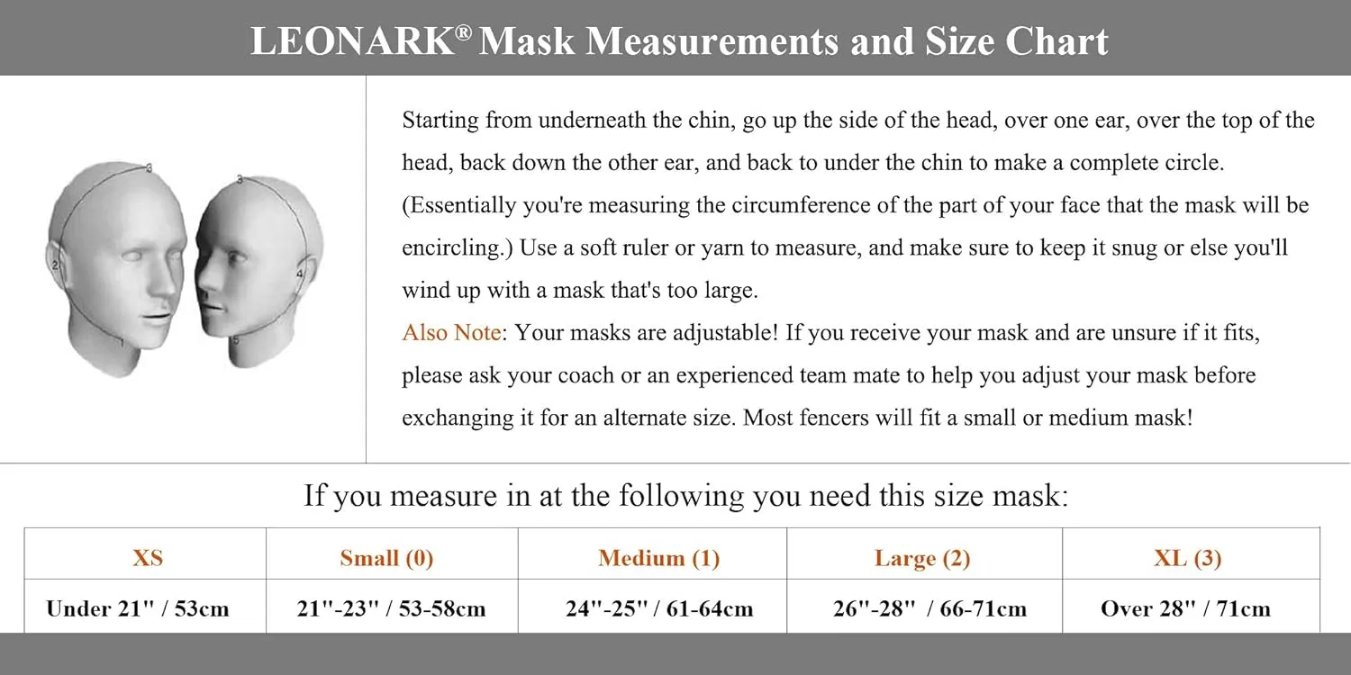 LEONARK Fencing Foil Mask Fencing Helmet CE 350N Certified National Grade Masque - Fencing Protective Gear