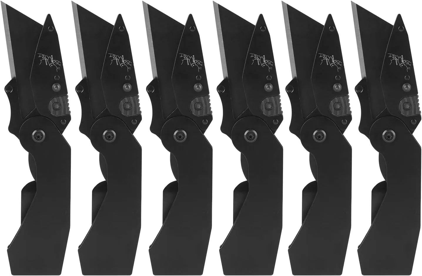 Lichamp 6-Pack Folding Utility Knife Box Cutter, Quick Change Razor Knife Utility Pocket Construction Blade Knife, (Black, C6BK)